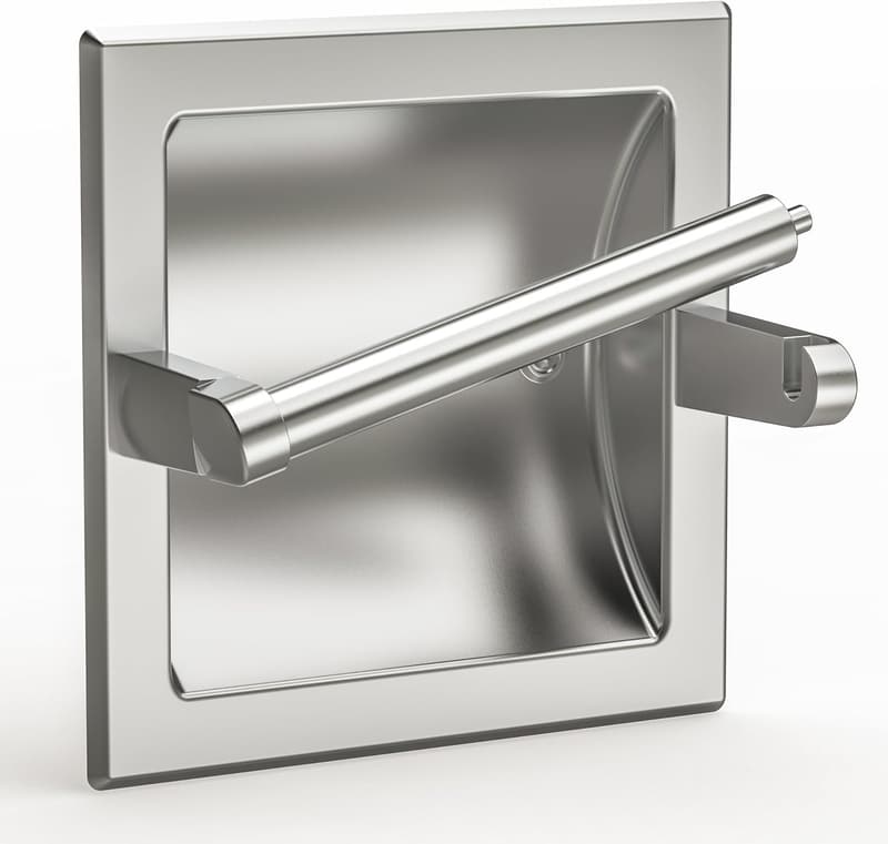 Brushed Nickel Wall-Mounted Toilet Paper Holder, SUS304 Steel