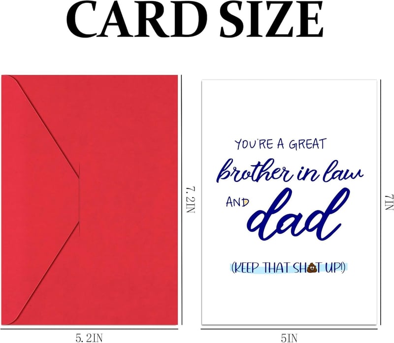Funny Father's Day Card for Brother-in-Law - 5x7 with Envelope