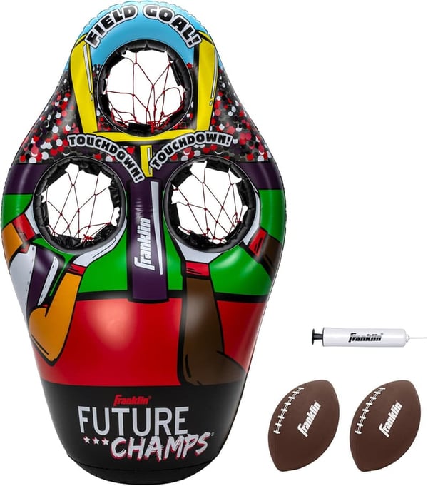 Kids Inflatable Football Target Toss Game with Mini Footballs
