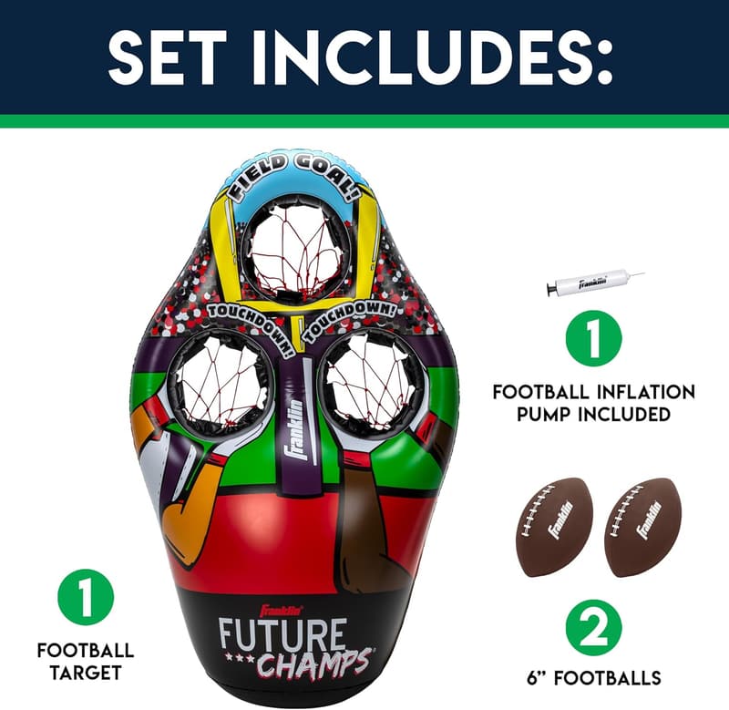 Kids Inflatable Football Target Toss Game with Mini Footballs