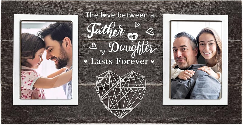 Father's Day Picture Frame for Dad – Holds 2 Photos (4x6)