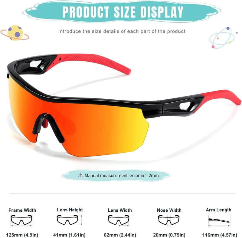 Polarized Kids' Baseball Sunglasses - Lightweight UV400 Shades