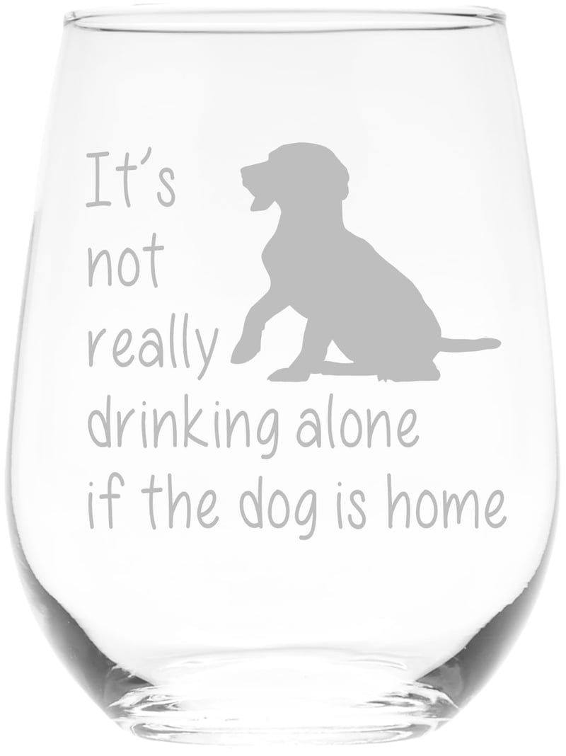 Funny Dog-Themed Stemless Wine Glass Gift for Pet Lovers