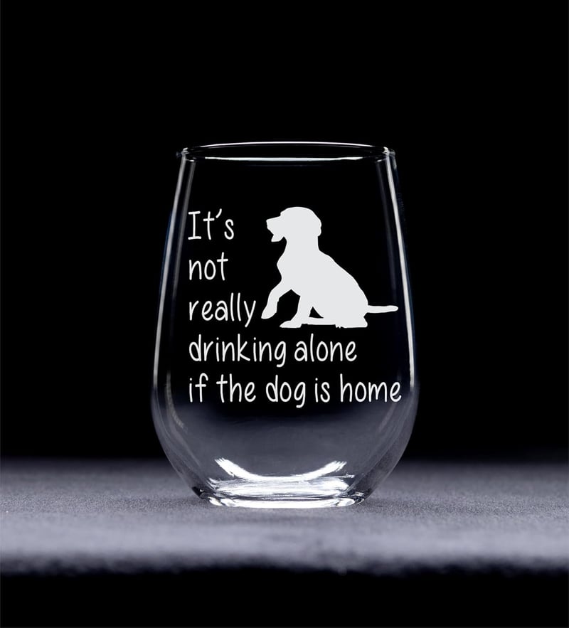 Funny Dog-Themed Stemless Wine Glass Gift for Pet Lovers
