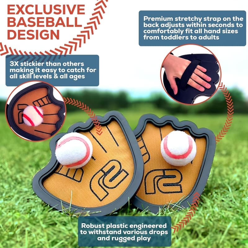 Sticky Ball Toss and Catch Game Set - Premium Paddle for All Ages