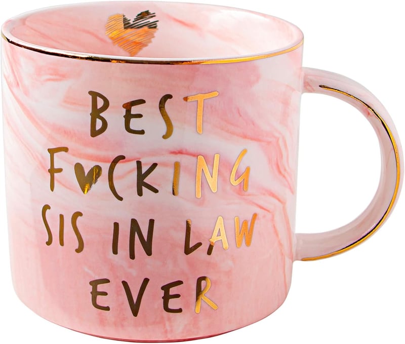 Best Sister-in-Law Ever Pink Marble Ceramic Mug