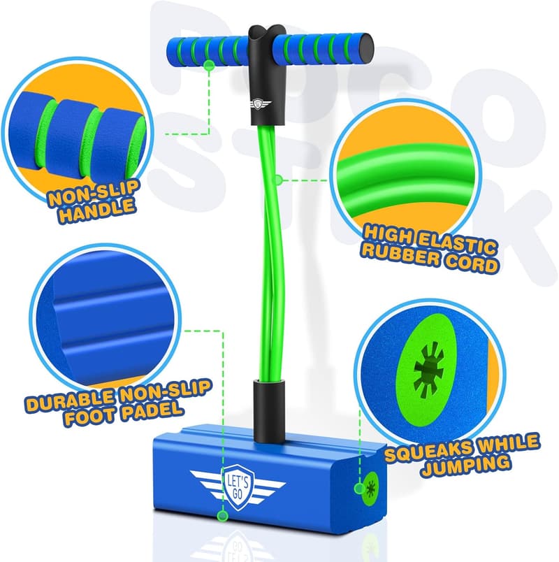 Kids' Foam Pogo Stick - Fun Outdoor Toy for Ages 3-12