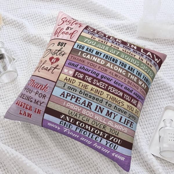 Funny Wedding Gift Throw Pillow Cover for Sister-in-Law