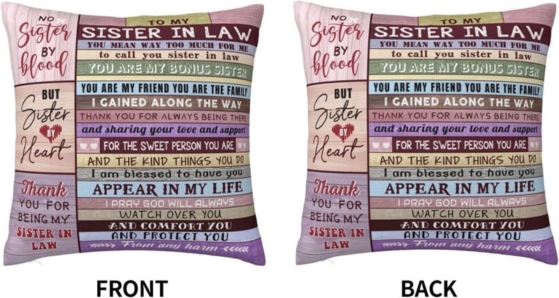 Funny Wedding Gift Throw Pillow Cover for Sister-in-Law