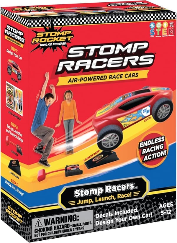 Outdoor Air-Powered Race Car Launcher for Kids - Stomp Racers