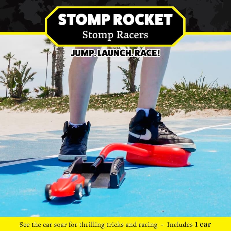 Outdoor Air-Powered Race Car Launcher for Kids - Stomp Racers