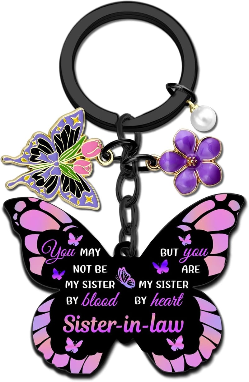 Unique Butterfly Keychain for Sister-in-Law's Birthday Gift