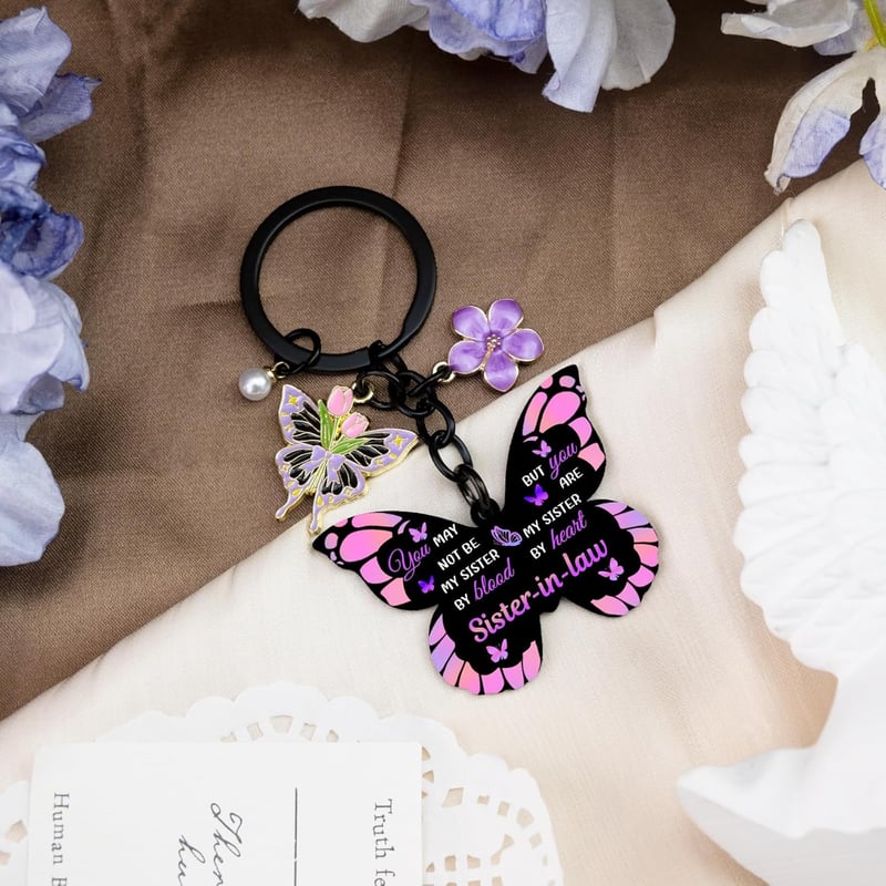 Unique Butterfly Keychain for Sister-in-Law's Birthday Gift