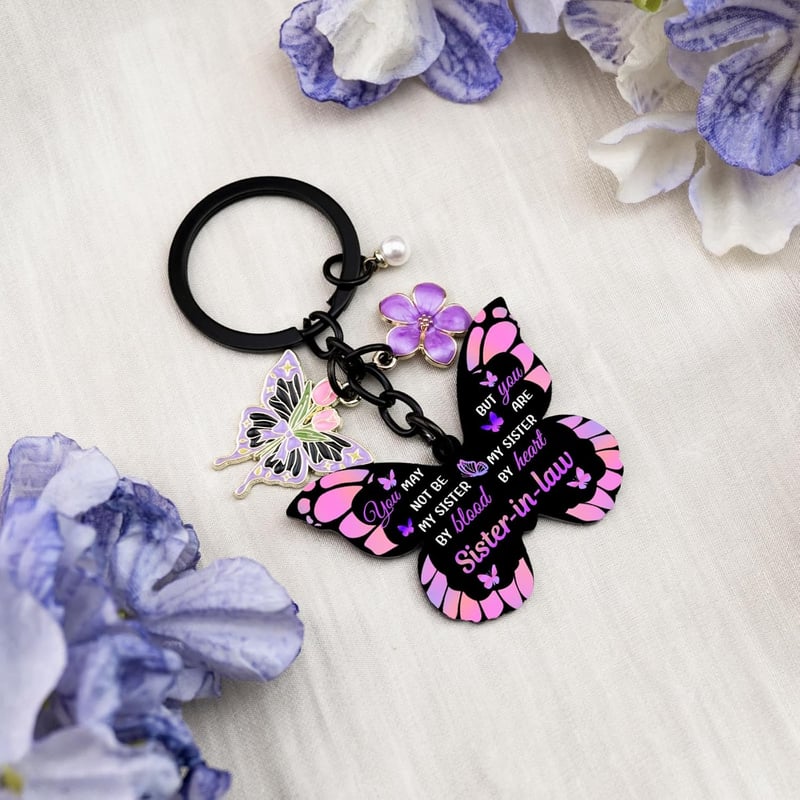 Unique Butterfly Keychain for Sister-in-Law's Birthday Gift