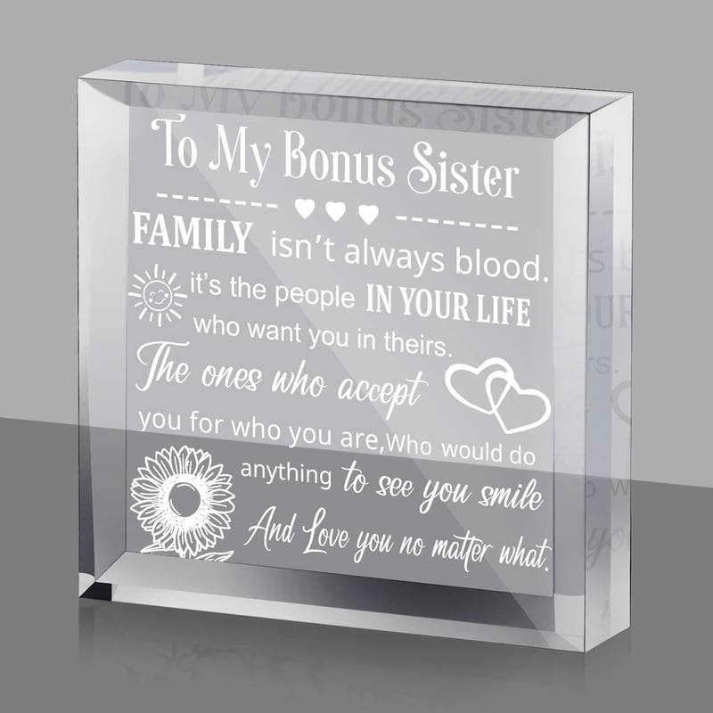 Bonus Sister Heart Keepsake Paperweight Gift for Women