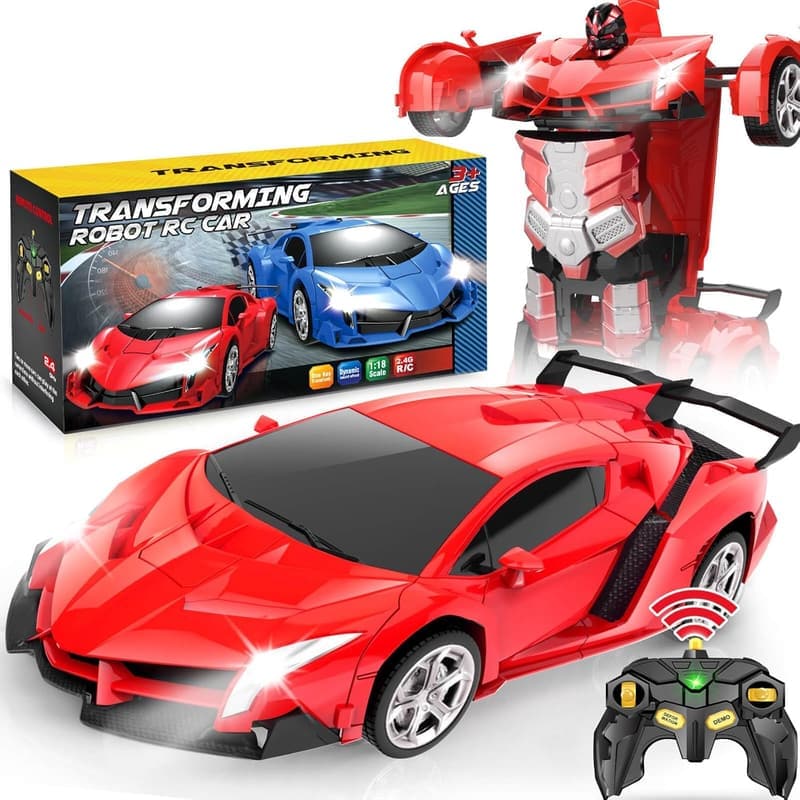 Transforming Robot Remote Control Car - Kid's Birthday Gift, Ages 5-12