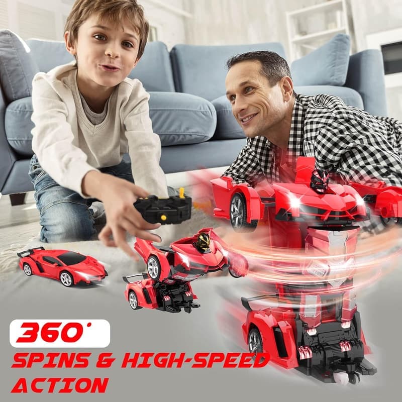 Transforming Robot Remote Control Car - Kid's Birthday Gift, Ages 5-12
