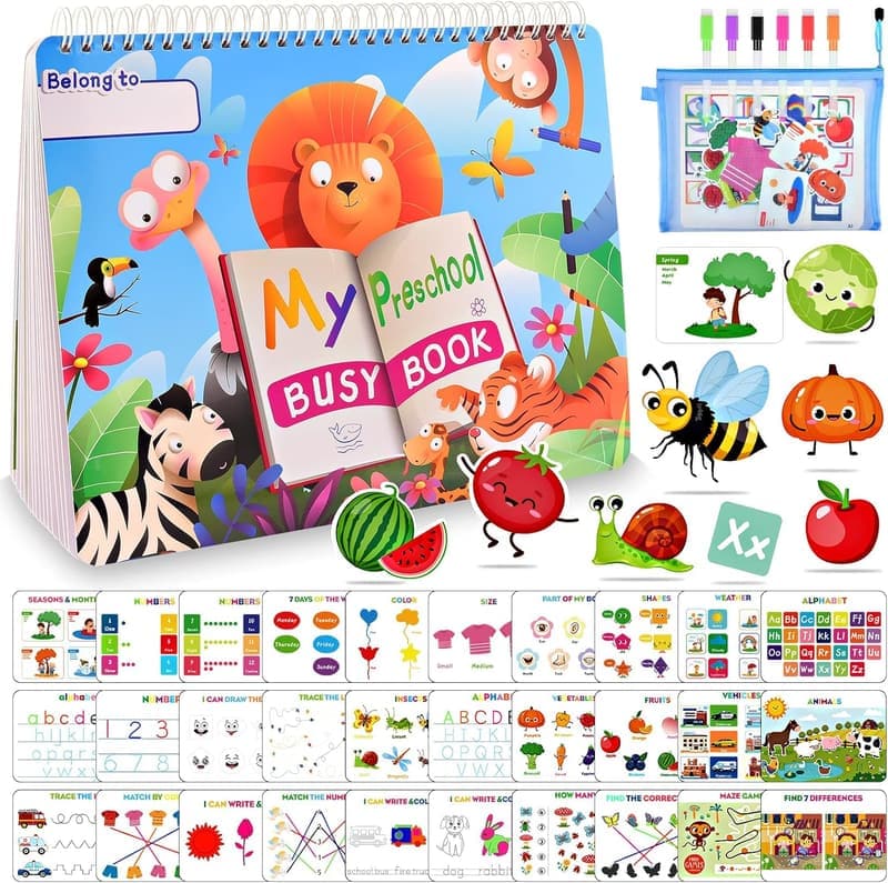 Montessori Busy Book for Toddlers | Educational Toy for Ages 3-5