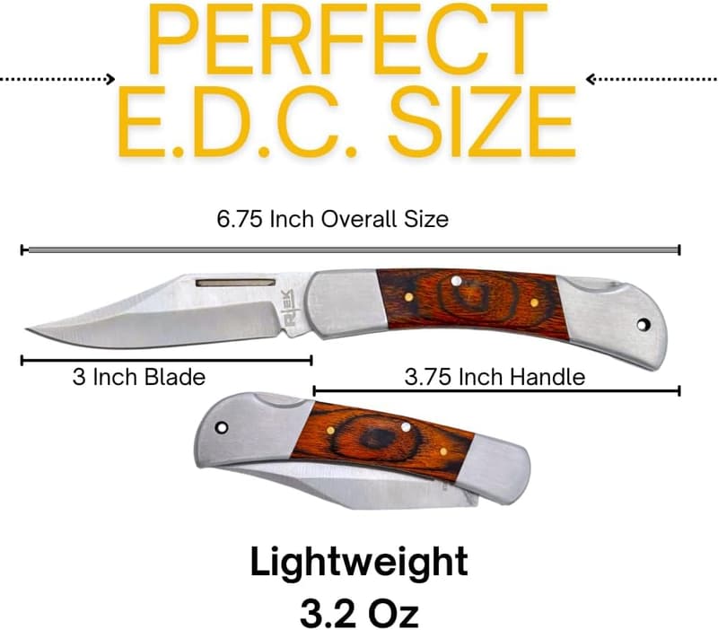 Spanish Brown Wood Handle Folding Pocket Knife for Men