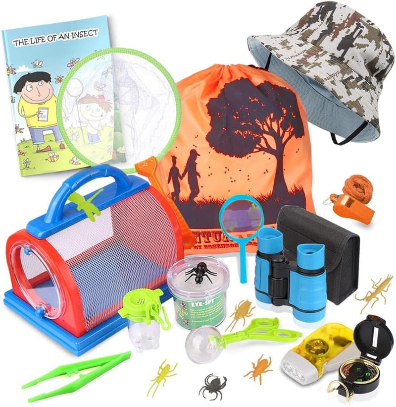 Outdoor Explorer Kit for Kids with Binoculars and Bug Catcher
