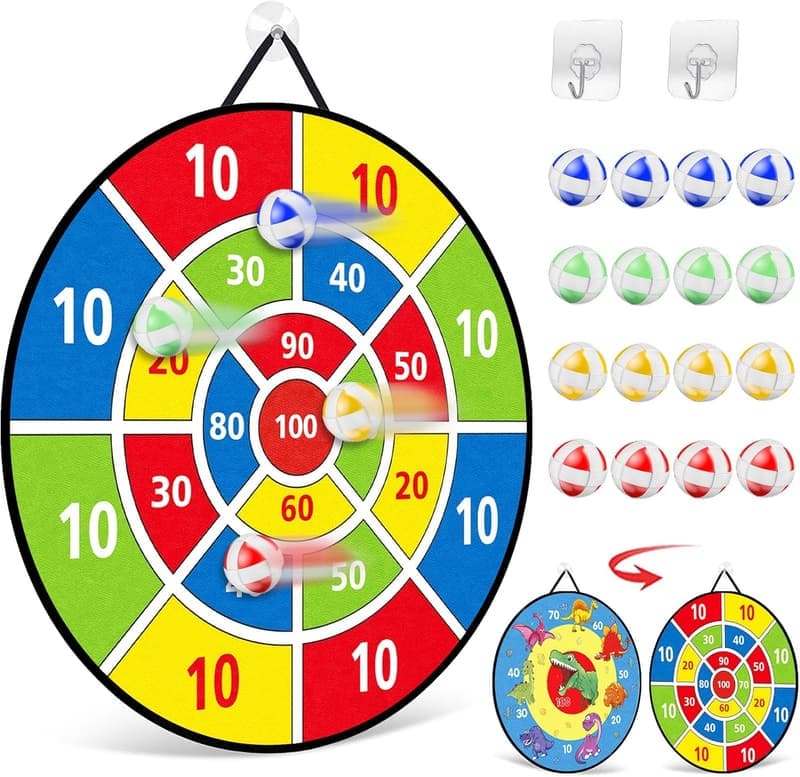 Dinosaur Dart Board with Sticky Balls – Fun Indoor/Outdoor Game for Kids