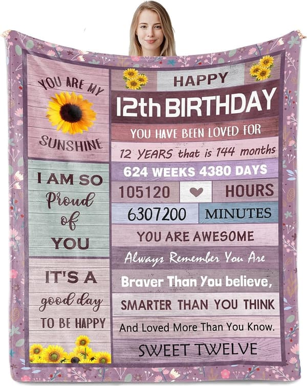 12th Birthday Blanket Gift for Girls - 50