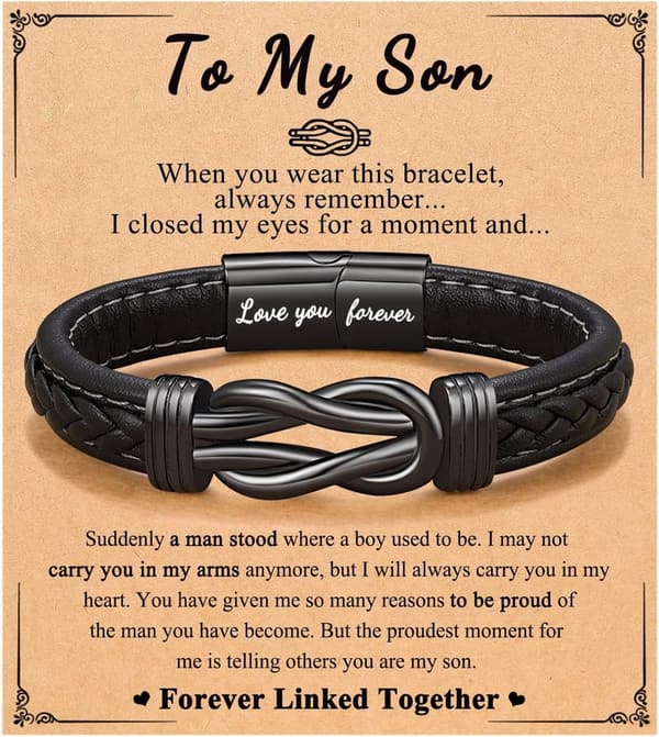 Men's Leather Bracelet - Perfect Gift for Birthdays & Graduations