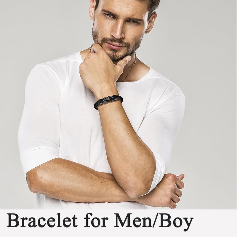 Men's Leather Bracelet - Perfect Gift for Birthdays & Graduations