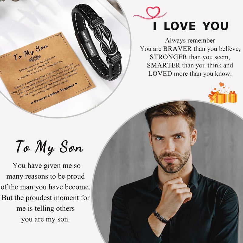 Men's Leather Bracelet - Perfect Gift for Birthdays & Graduations