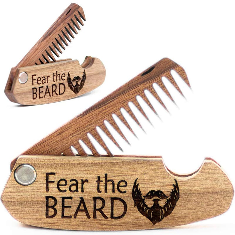 Husband Anniversary Gift | Engraved Wooden Beard Comb
