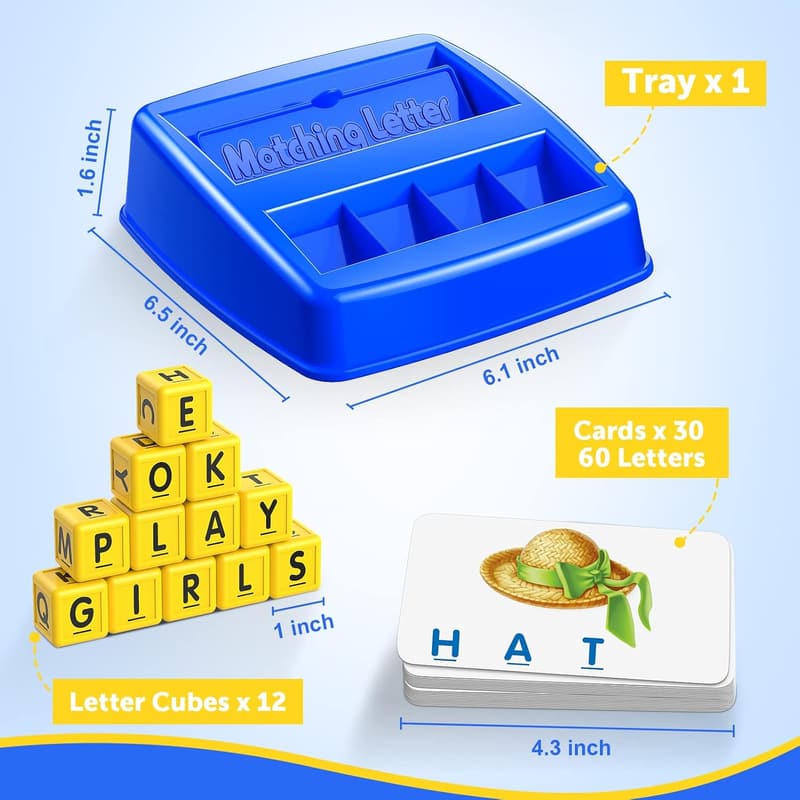 Educational Matching Letter Game for Kids Ages 3-8