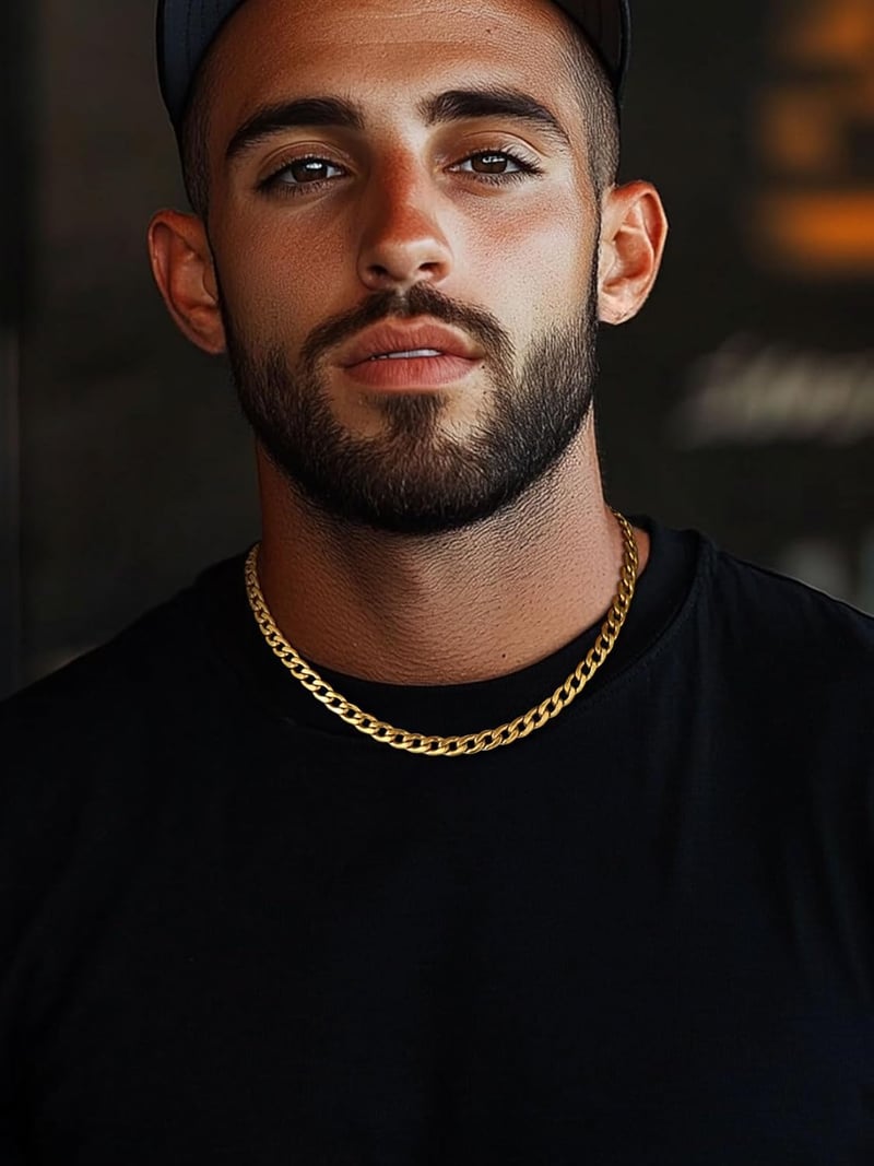 Men's Cuban Chain Necklace - 316L Stainless Steel & Gold Plated