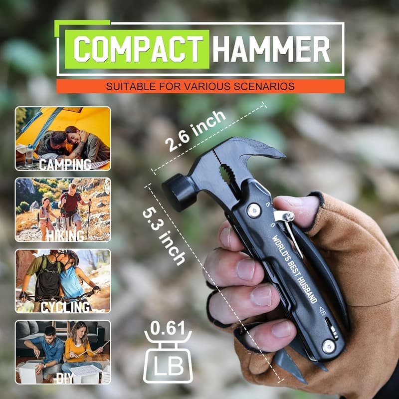 Husband's Birthday Multitool Hammer Gift from Wife