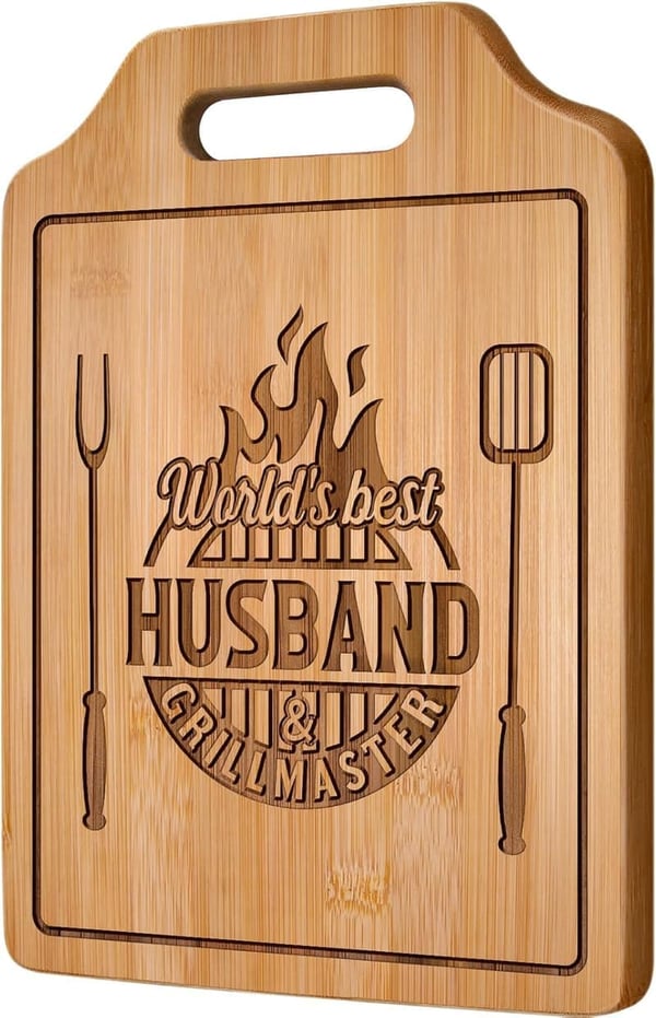 Engraved Bamboo Cutting Board for Father's Day - Gift from Wife