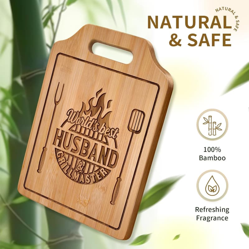 Engraved Bamboo Cutting Board for Father's Day - Gift from Wife