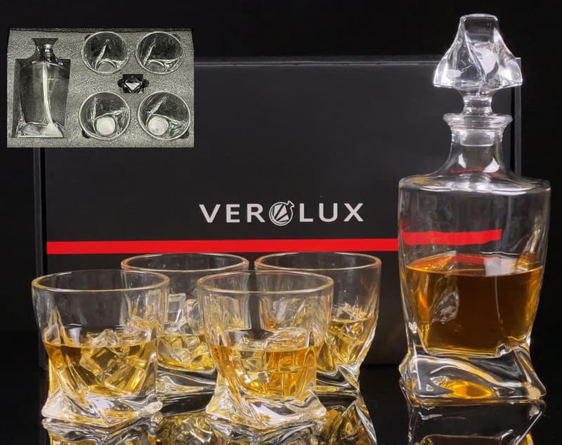 Whiskey Decanter Set with 4 Glasses - Elegant Gift for Men