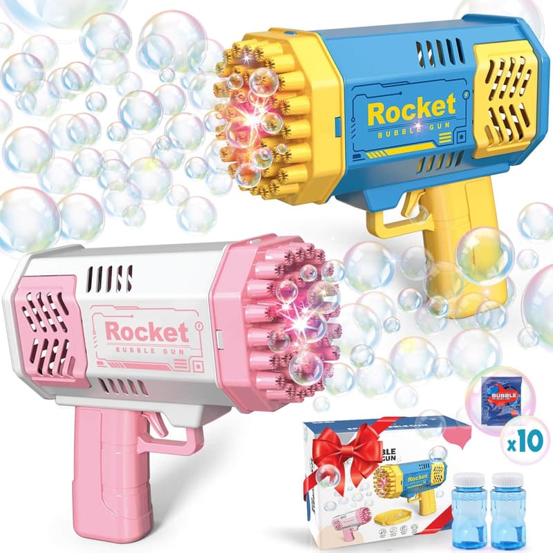 Kids' Bubble Machine Set with Solution - Gifts for Ages 3-8