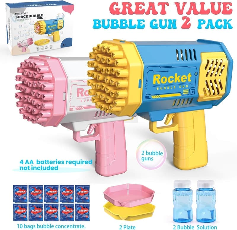Kids' Bubble Machine Set with Solution - Gifts for Ages 3-8