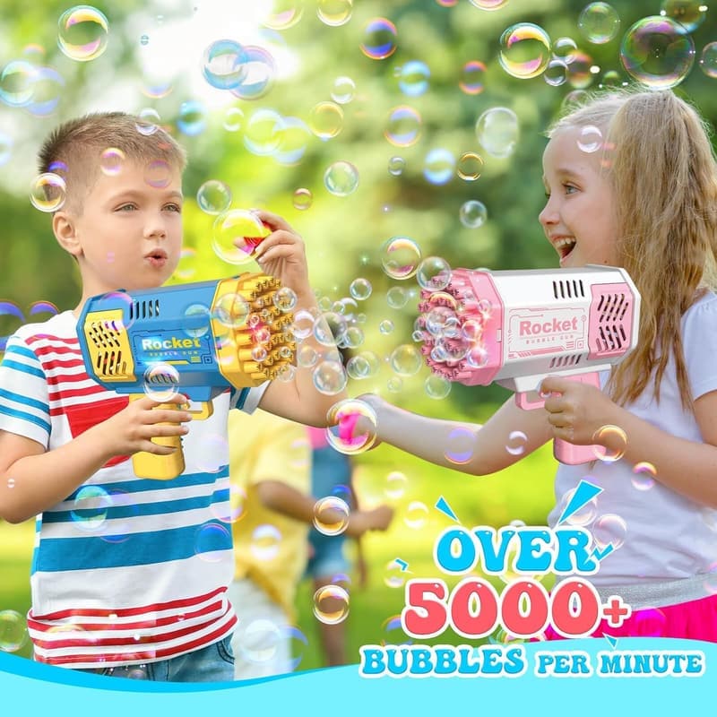 Kids' Bubble Machine Set with Solution - Gifts for Ages 3-8