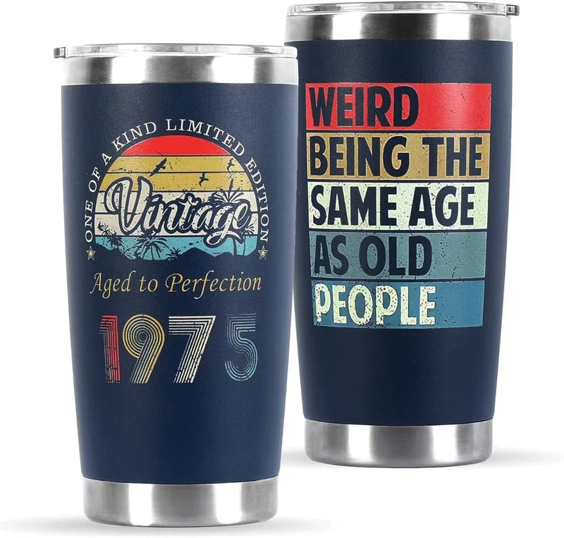 50th Birthday Personalized 20 oz Tumbler for Him