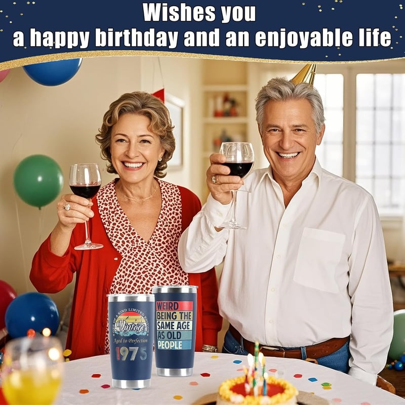 50th Birthday Personalized 20 oz Tumbler for Him