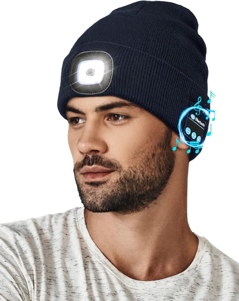 Unisex Bluetooth Beanie with LED Light - Unique Gift for Him