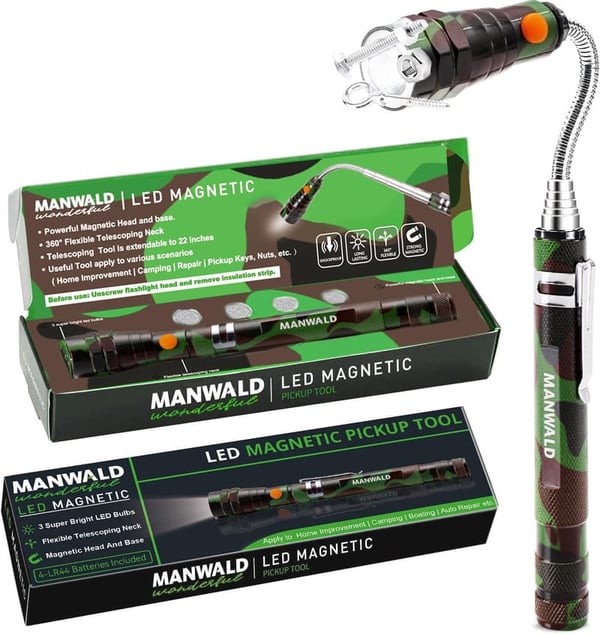 Telescoping LED Magnetic Pickup Tool - Perfect Father's Day Gift