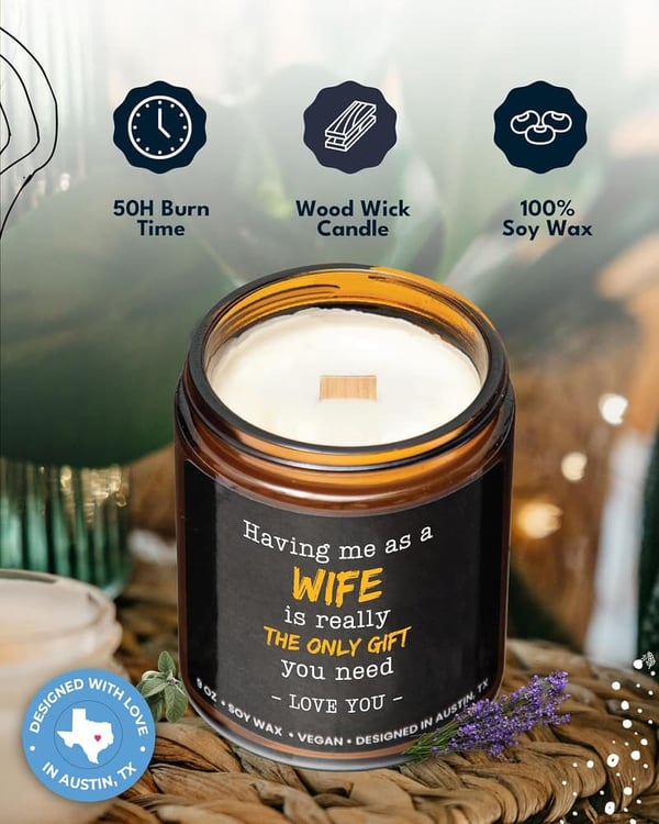 Husband Candle - Funny Birthday Gift from Wife