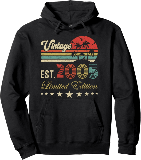 20th Birthday Vintage Black Hoodie for Adults