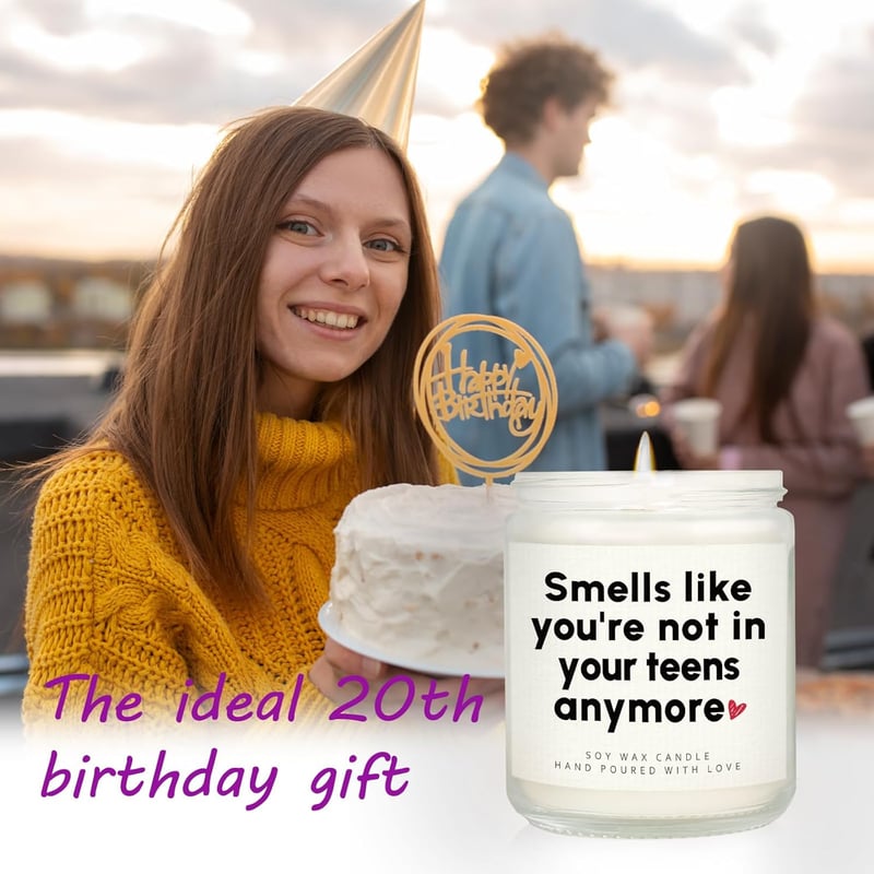 Handmade Lavender Candle for 20th Birthday Celebration