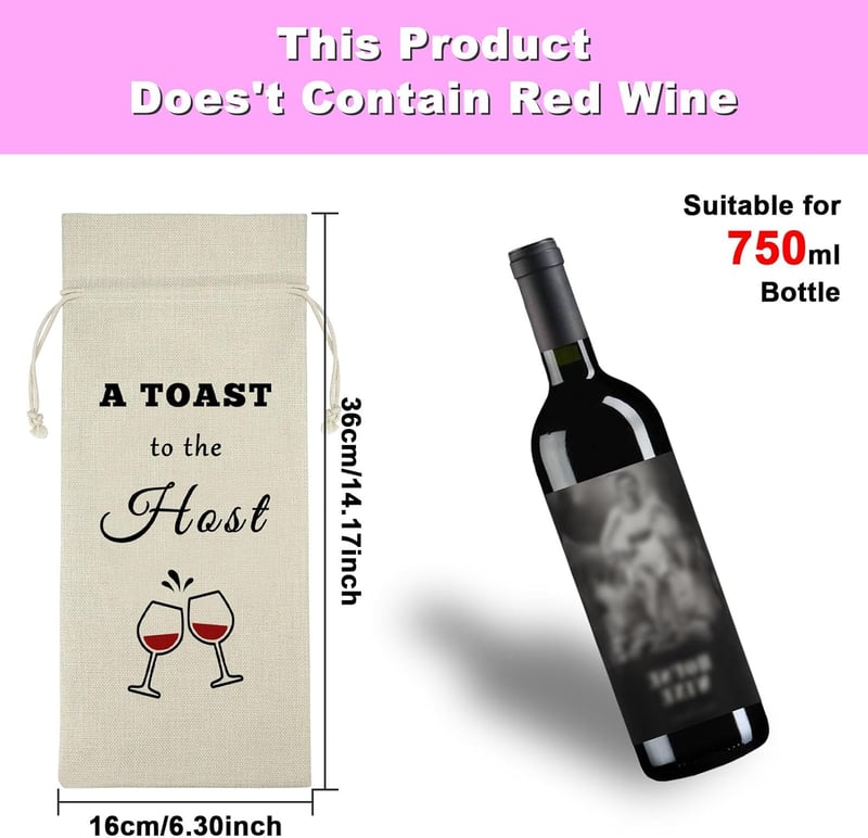 Housewarming Gift: Reusable Burlap Wine Bag for Host