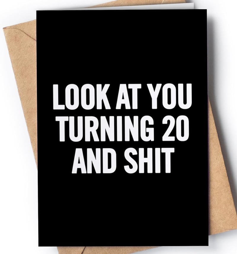 20th Birthday Card for Him or Her | Unique Joke Card with Envelope