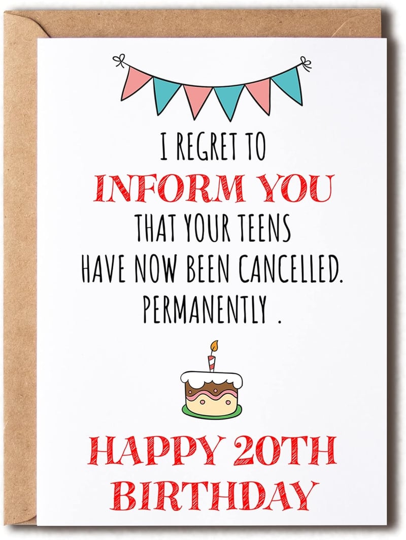 20th Birthday Card for Son or Daughter - 5 x 7 inches