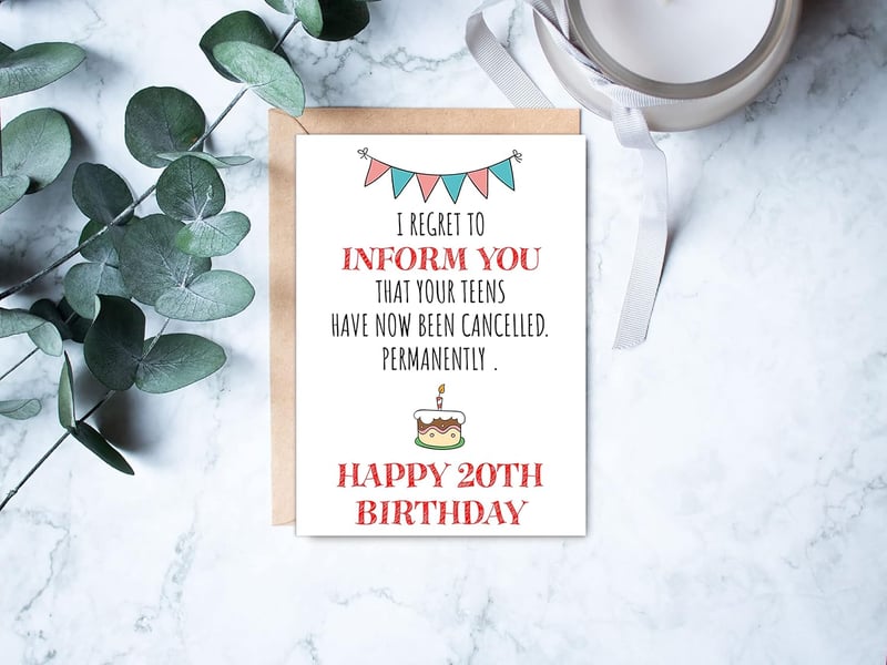 20th Birthday Card for Son or Daughter - 5 x 7 inches